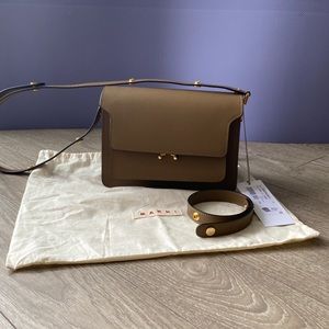 Marni medium trunk saffiano leather - cigar